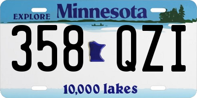 MN license plate 358QZI