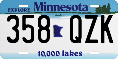 MN license plate 358QZK