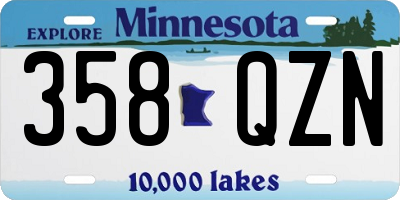 MN license plate 358QZN