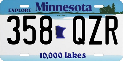 MN license plate 358QZR