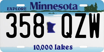 MN license plate 358QZW