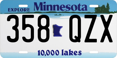 MN license plate 358QZX