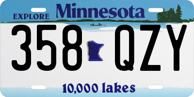 MN license plate 358QZY