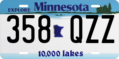 MN license plate 358QZZ