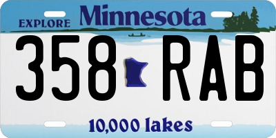 MN license plate 358RAB
