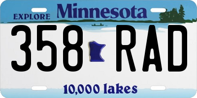 MN license plate 358RAD
