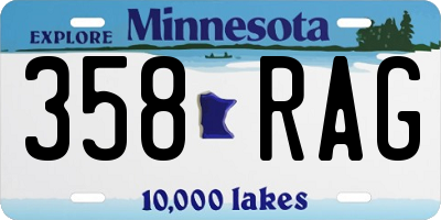 MN license plate 358RAG