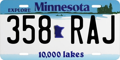 MN license plate 358RAJ