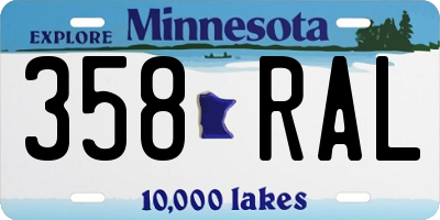 MN license plate 358RAL