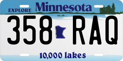 MN license plate 358RAQ