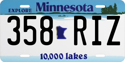 MN license plate 358RIZ