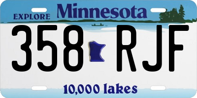 MN license plate 358RJF