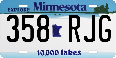 MN license plate 358RJG