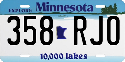 MN license plate 358RJO