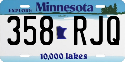 MN license plate 358RJQ