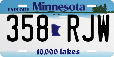 MN license plate 358RJW