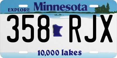 MN license plate 358RJX