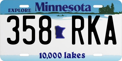 MN license plate 358RKA