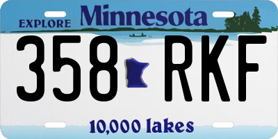 MN license plate 358RKF