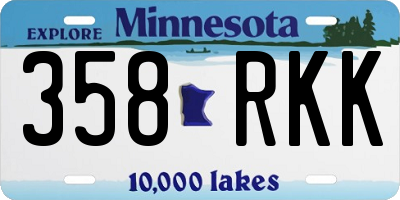 MN license plate 358RKK