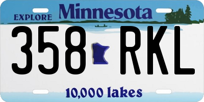 MN license plate 358RKL