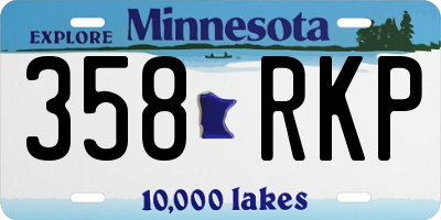 MN license plate 358RKP