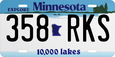 MN license plate 358RKS