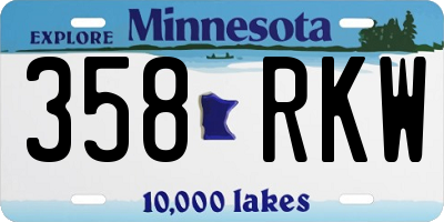 MN license plate 358RKW