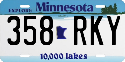 MN license plate 358RKY