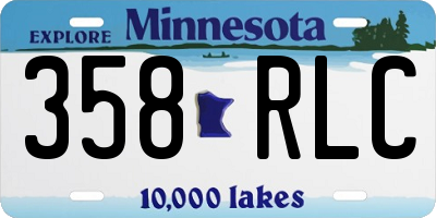 MN license plate 358RLC