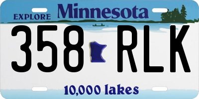 MN license plate 358RLK