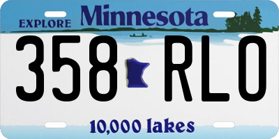 MN license plate 358RLO