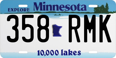 MN license plate 358RMK