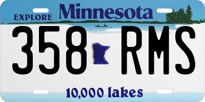 MN license plate 358RMS