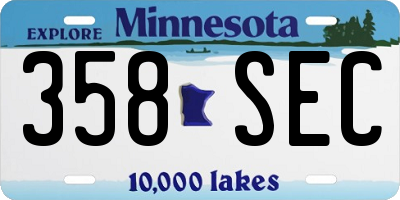 MN license plate 358SEC