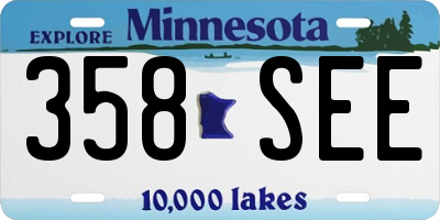 MN license plate 358SEE