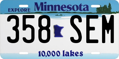 MN license plate 358SEM