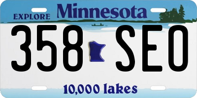 MN license plate 358SEO