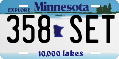 MN license plate 358SET