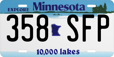 MN license plate 358SFP