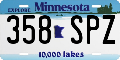 MN license plate 358SPZ
