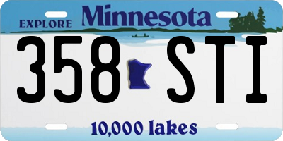 MN license plate 358STI