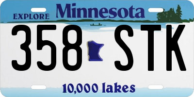 MN license plate 358STK