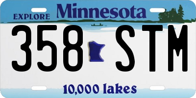 MN license plate 358STM