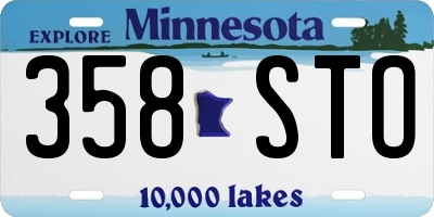 MN license plate 358STO