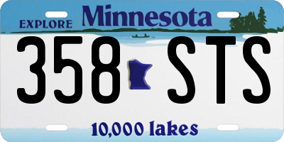 MN license plate 358STS