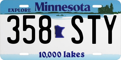 MN license plate 358STY