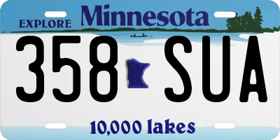 MN license plate 358SUA