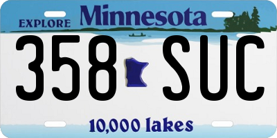MN license plate 358SUC