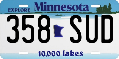 MN license plate 358SUD